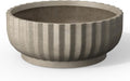 Round Fluted Concrete Planter 14.6 in Dia - Large Drainage Pot