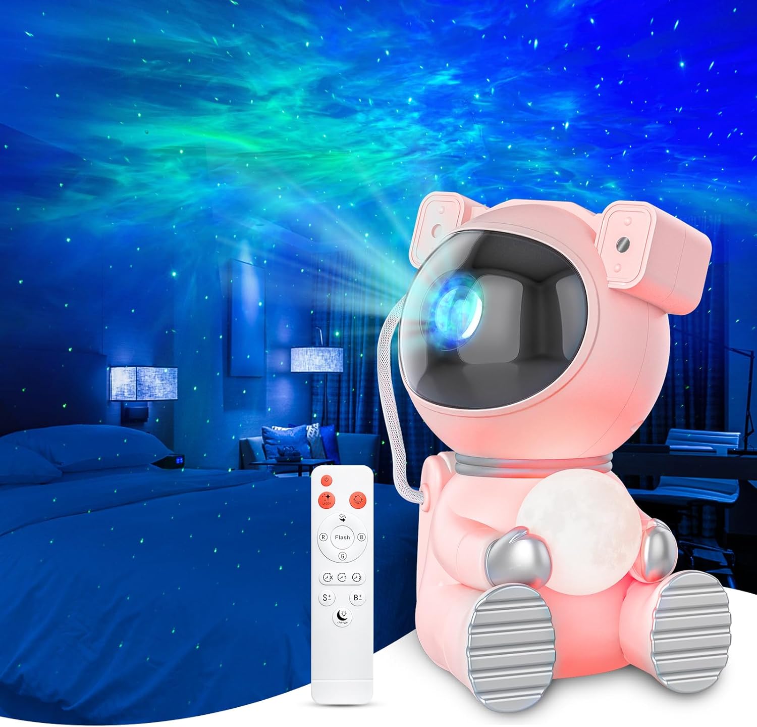Galaxy Projector with Timer & Remote, Moon Lamp, Nebula Light - Pink