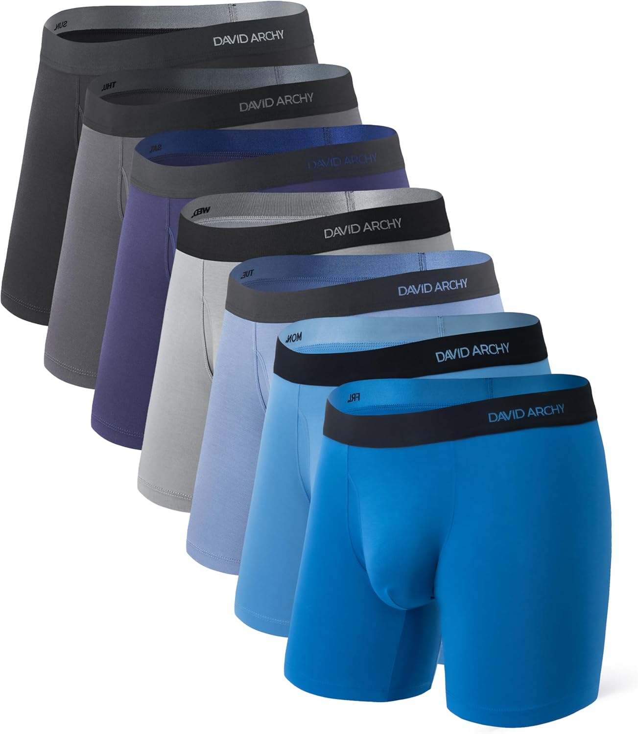 DAVID ARCHY Mens Underwear Bamboo Boxer Briefs 7-Pack Comfort