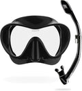 F1 Frameless Freediving Mask & Supernova Dry Snorkel Kit - Low Volume