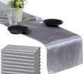 Satin Table Runners 12 x 108 in Charmeuse Sateen Silver Gray - Event