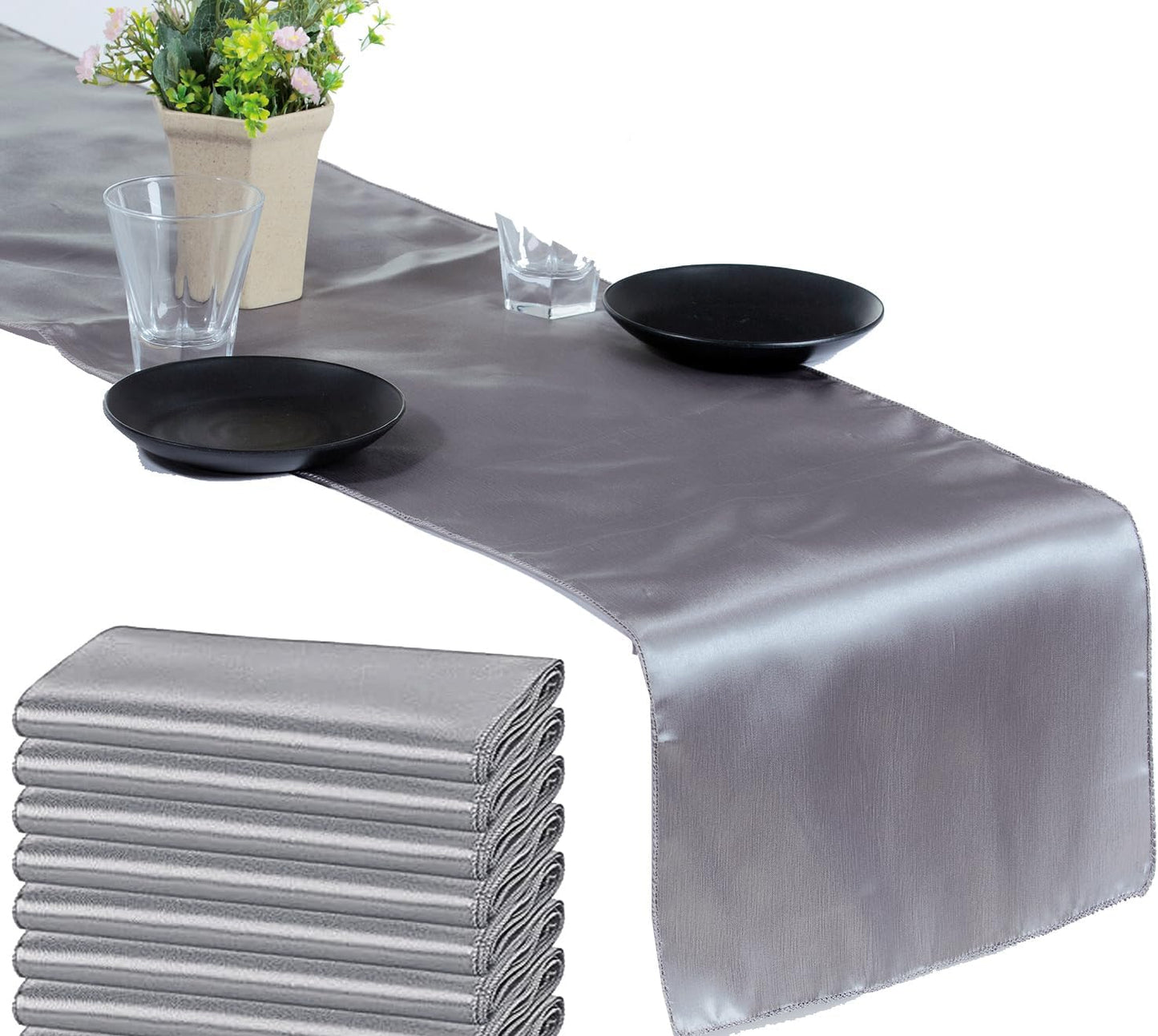 MDS 50 PCS Satin Table Runners for Elegant Event Decor