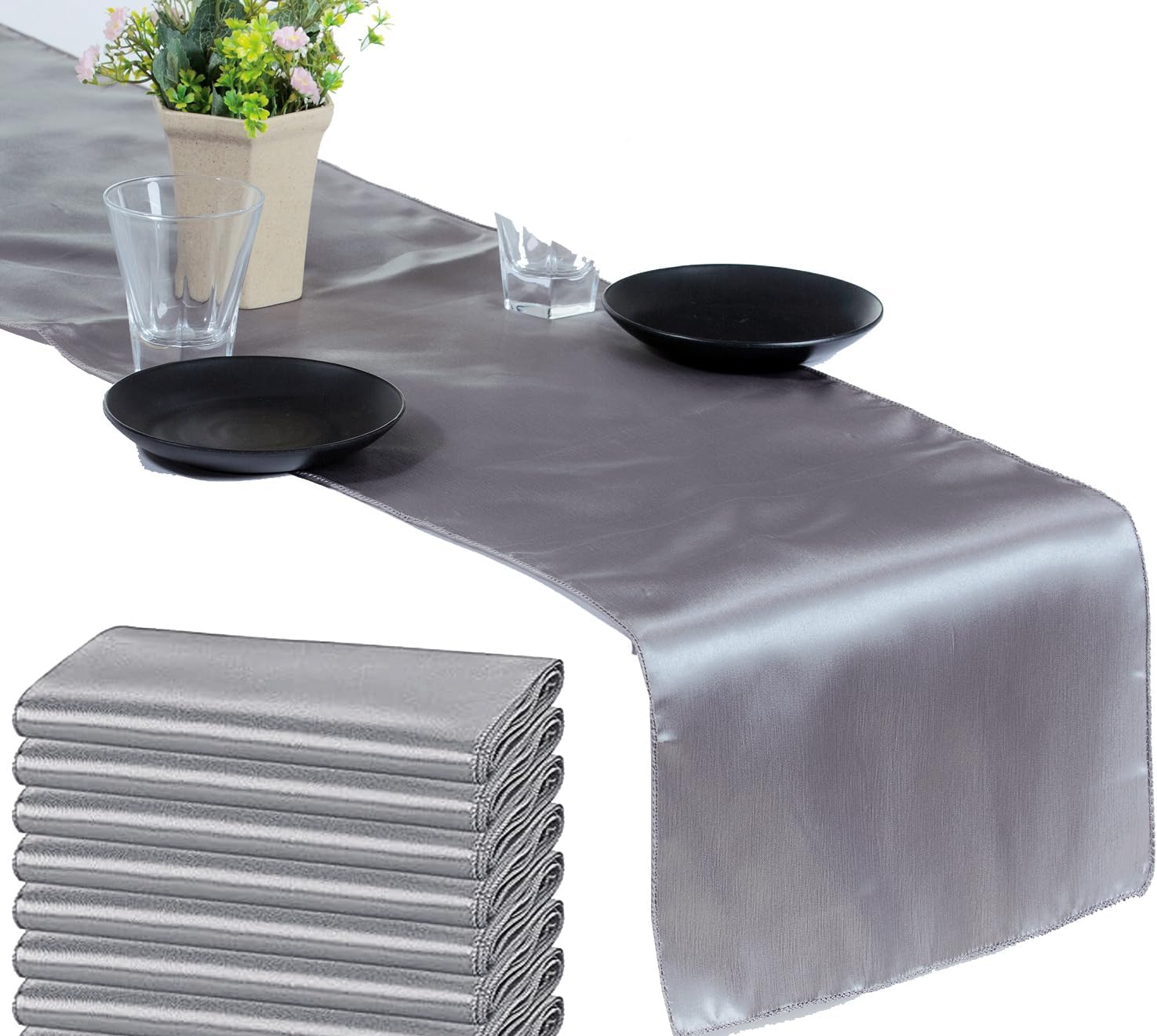 MDS 50 PCS Satin Table Runners for Elegant Event Decor