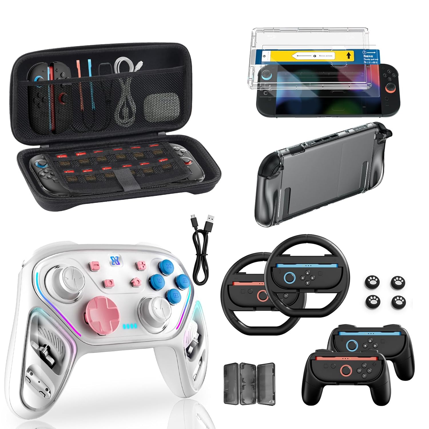 Switch 2 Accessories Bundle for Nintendo: Complete 16 in 1 Kit