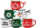 Christmas Coffee Mugs Set of 6 for Holiday Hot Cocoa Fun