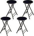 Counter Height Folding Bar Stools Set of 4 - Compact Portable Seating