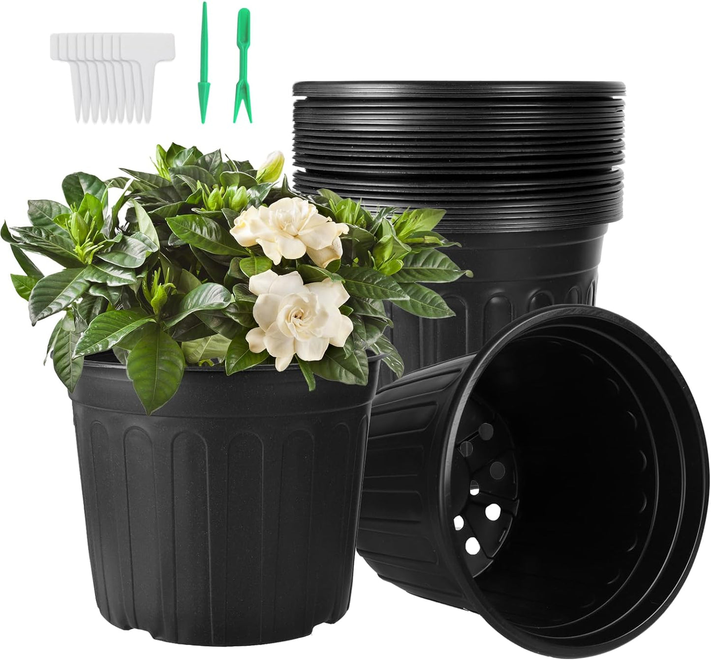 24 Pack 3 Gallon Nursery Pots for Planting and Transplanting