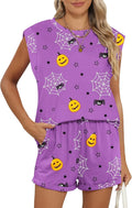 2 Piece Outfits for Women Matching Lounge Set - Cap Sleeve Top
