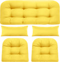 Wicker Chair Cushions 5 Piece Set - Waterproof Outdoor Loveseat