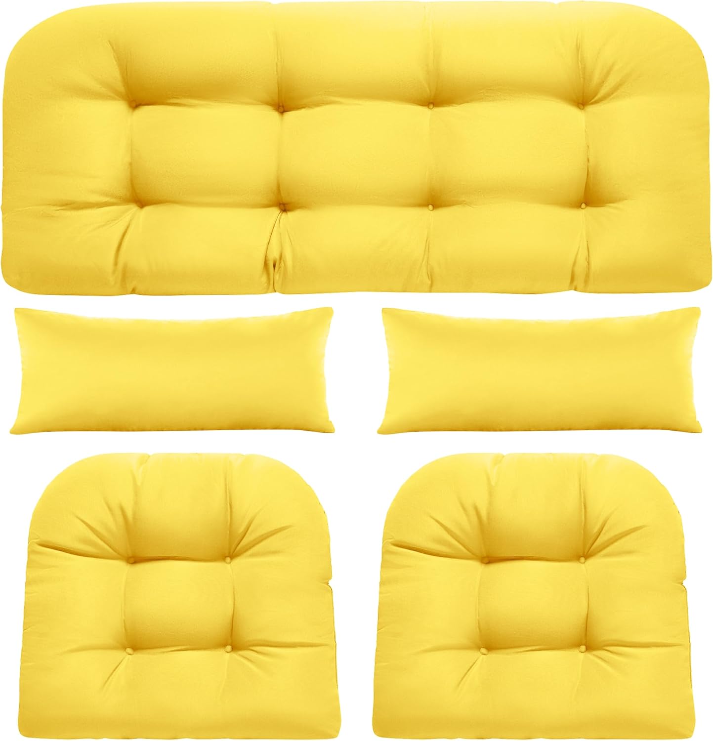 Wicker Chair Cushions Set of 5 for Outdoor Loveseat Comfort