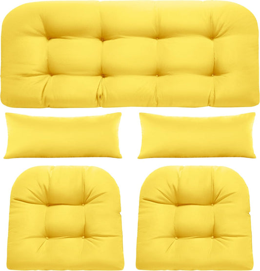 Wicker Chair Cushions Set of 5 for Outdoor Loveseat Comfort