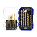 Cobalt Drill Bit Set 20 Piece M35 3-Flute TiN Coated - Durable Metal