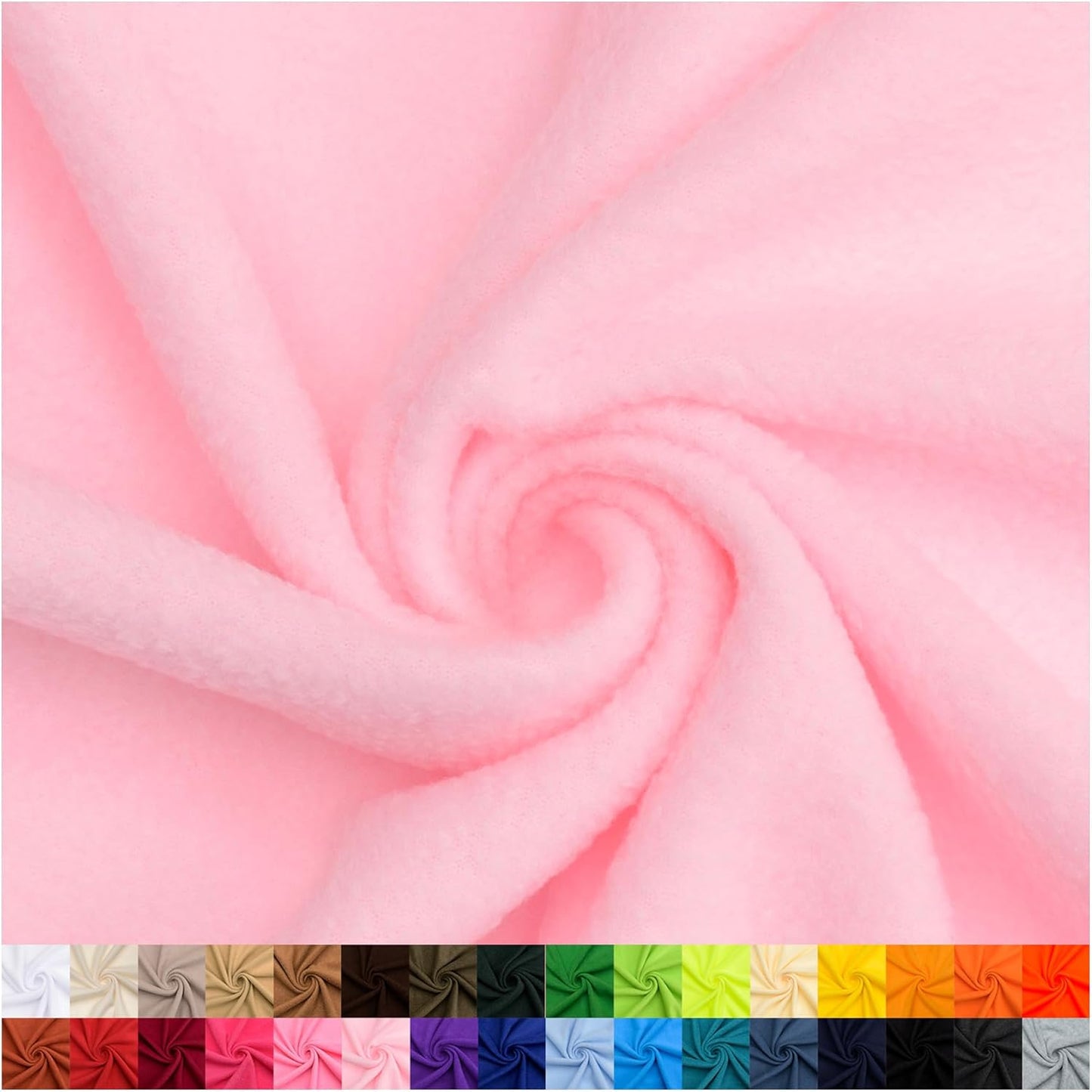 Pico Textiles Baby Pink Solid Fleece Fabric for Sewing Projects