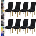 Dining Chair Cover Set of 8, Jacquard Stretch Slipcovers