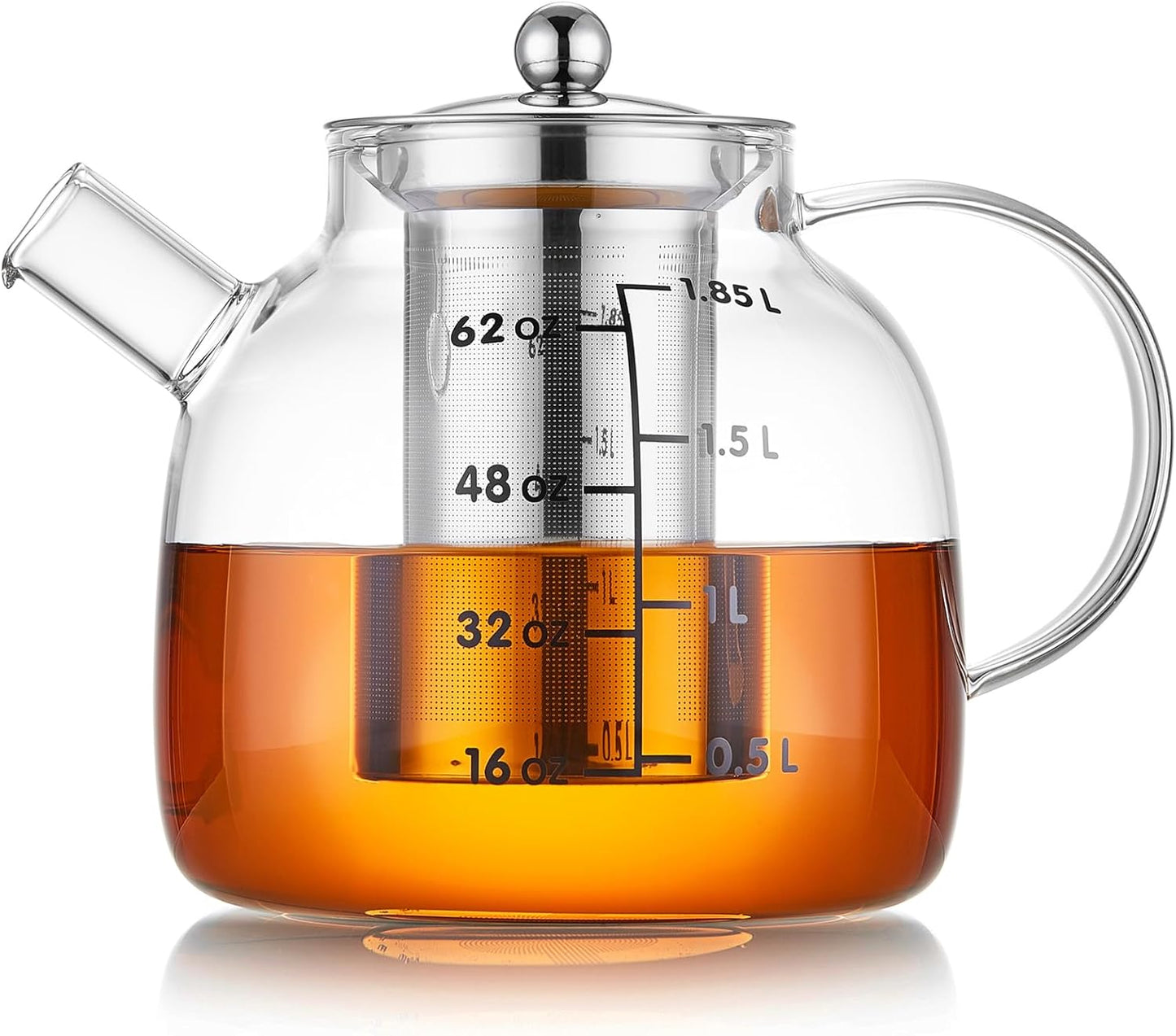 68OZ Glass Teapot with Infuser for Perfect Loose Leaf Tea