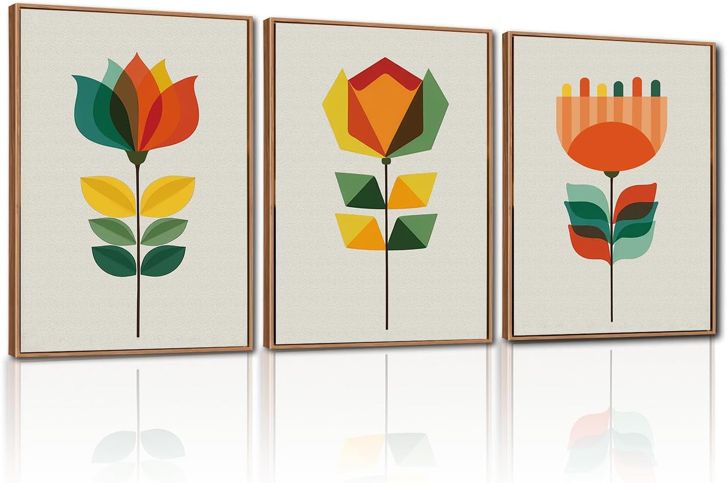 CHDITB Abstract Floral Framed Canvas Wall Art for Home