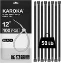 Zip Ties 12 in 100 Pack - 50 lb UV Resistant Heavy Duty Cable Ties