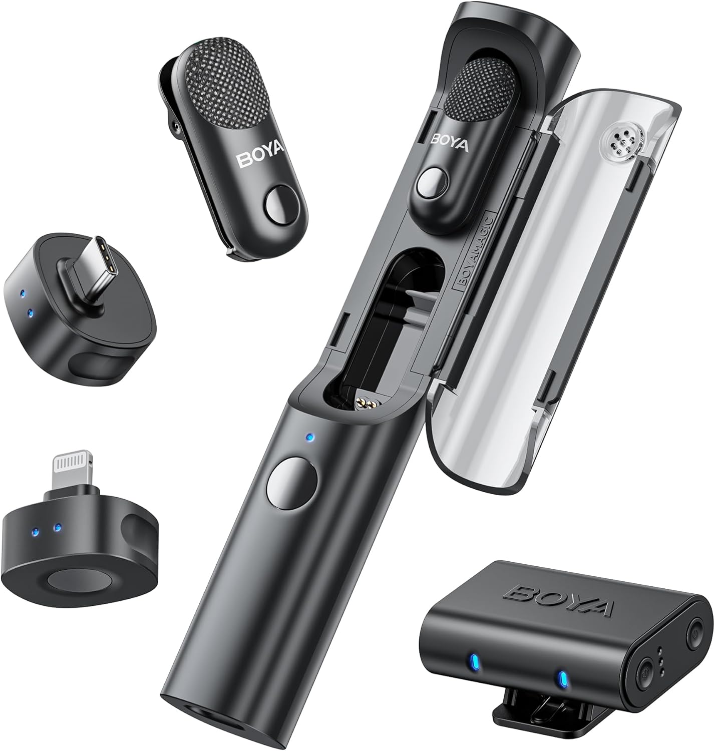 BOYA Magic Wireless Mini Microphones for iPhone and Android Use
