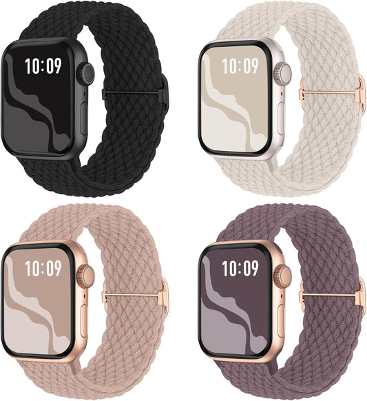 Stretchy Braided Solo Loop - Compatible, Nylon Straps for Apple Watch - Enhance Comfort & Style