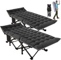 2PK Folding Camping Cot for Adults 500lb Capacity - Double Layer
