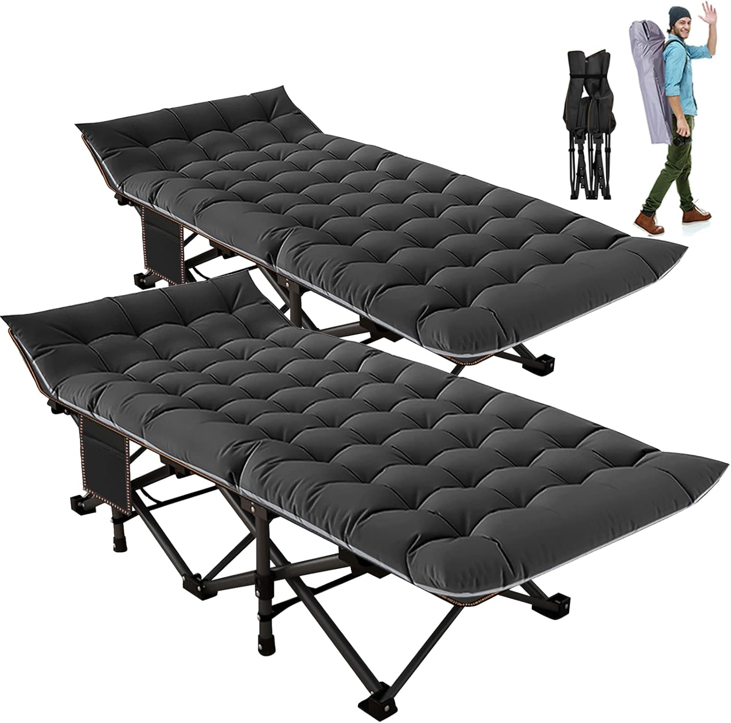 ABORON Folding Camping Cot for Adults - Heavy Duty & Portable