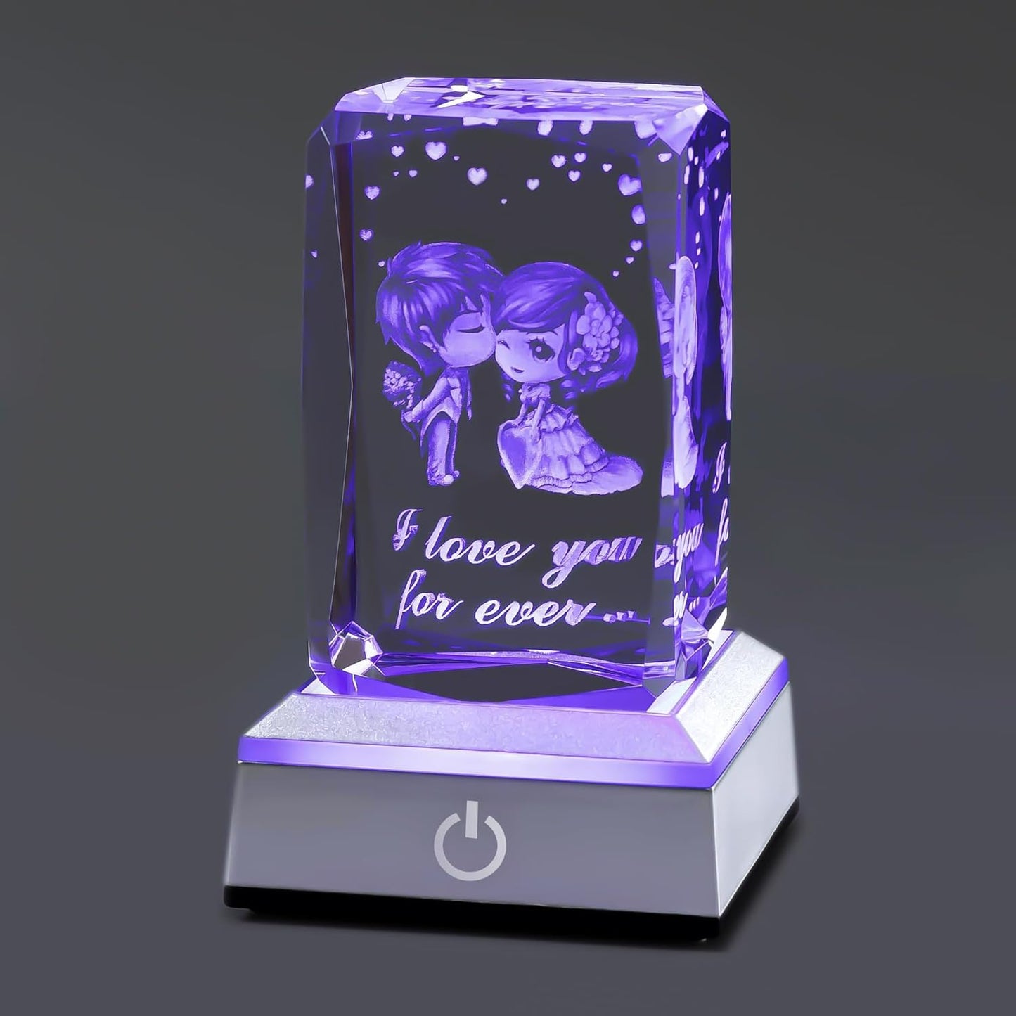 3D Sweetheart Crystal Night Lamp with Adjustable LED Lights