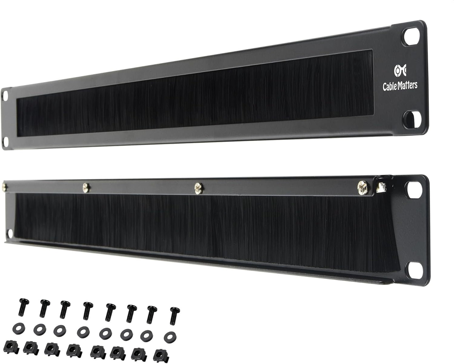 1U 19-Inch Rack Mount Brush Panel for Cable Management Needs
