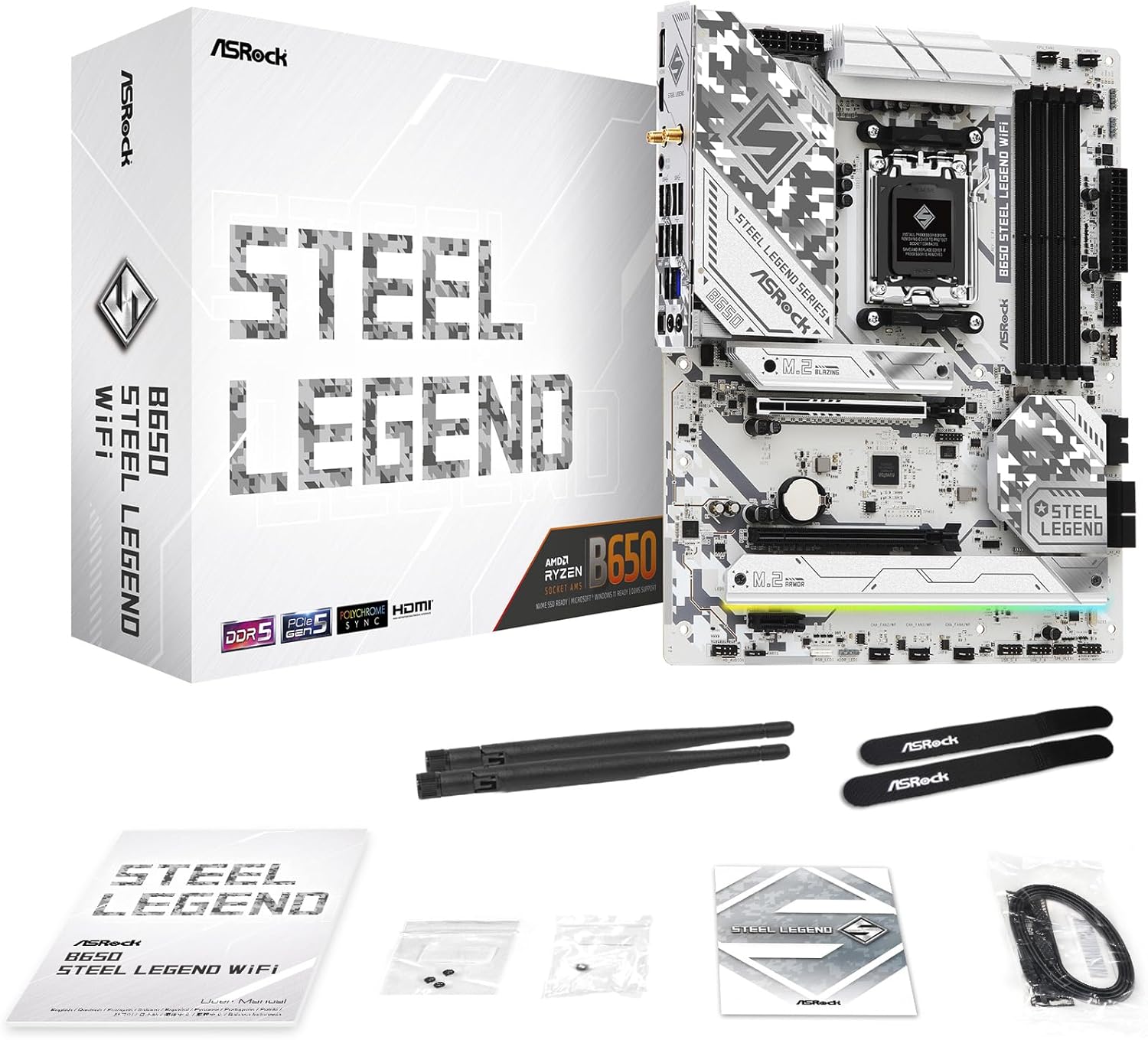 ASRock B650 Steel Legend WiFi 6E ATX Motherboard for Ryzen