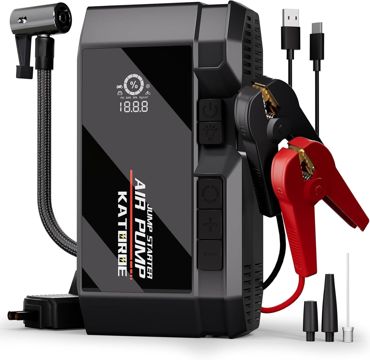 Ultimate Power on the Go: 4500A Jump Starter & Air Compressor
