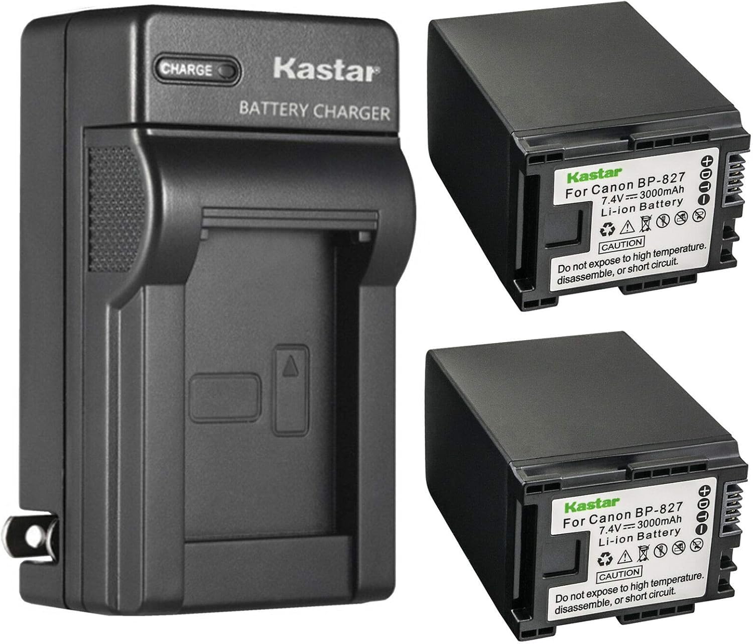 Kastar 2-Pack Battery and AC Wall Charger for Canon Vixia Cameras
