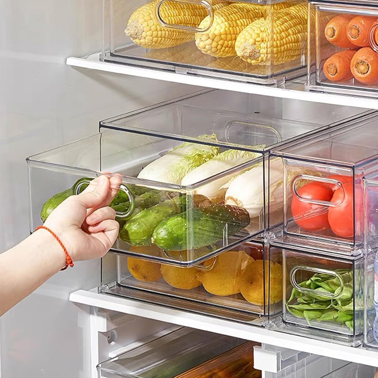 LALASTAR Fridge Drawers - Stackable Organizer Bins for Storage
