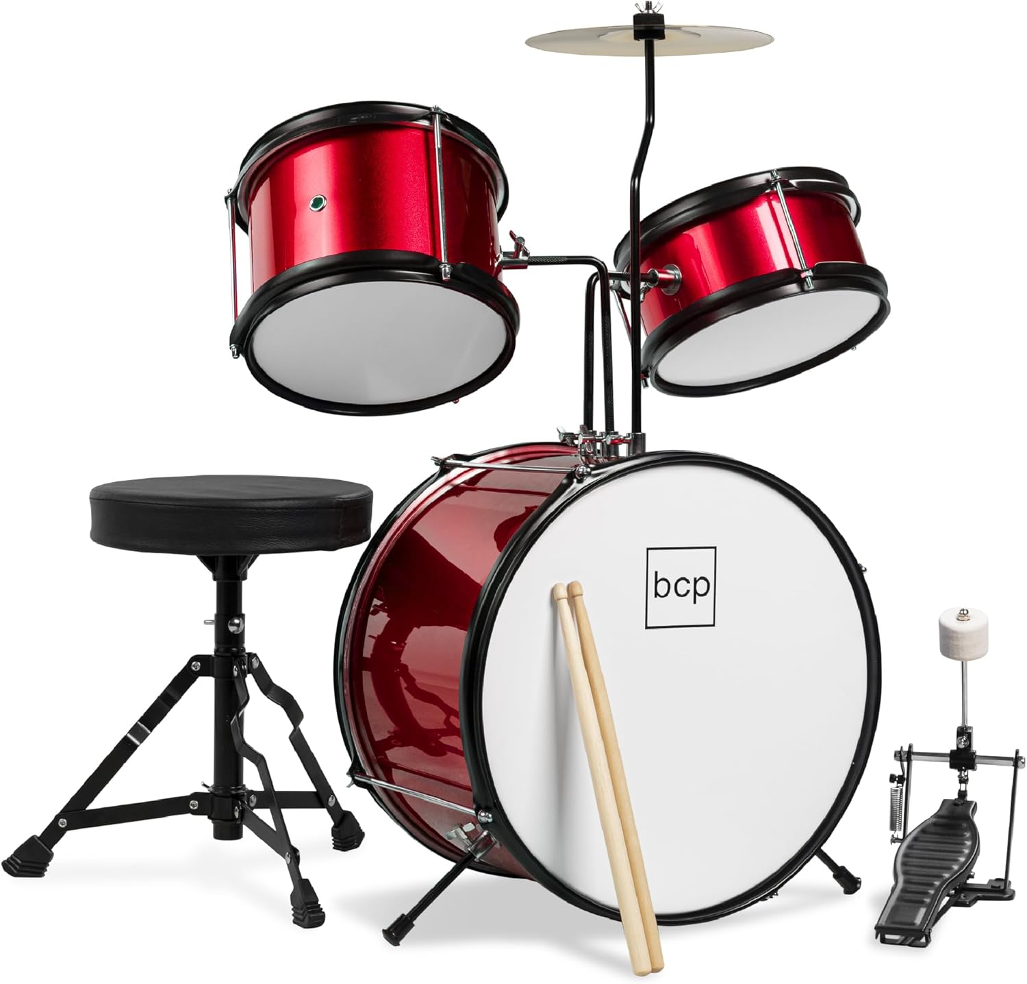 Best Choice Products 3-Piece Beginner Drum Set for Kids Juniors