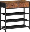 usikey 4-Tier Shoe Rack with Drawers and Wooden Top - Space Saving