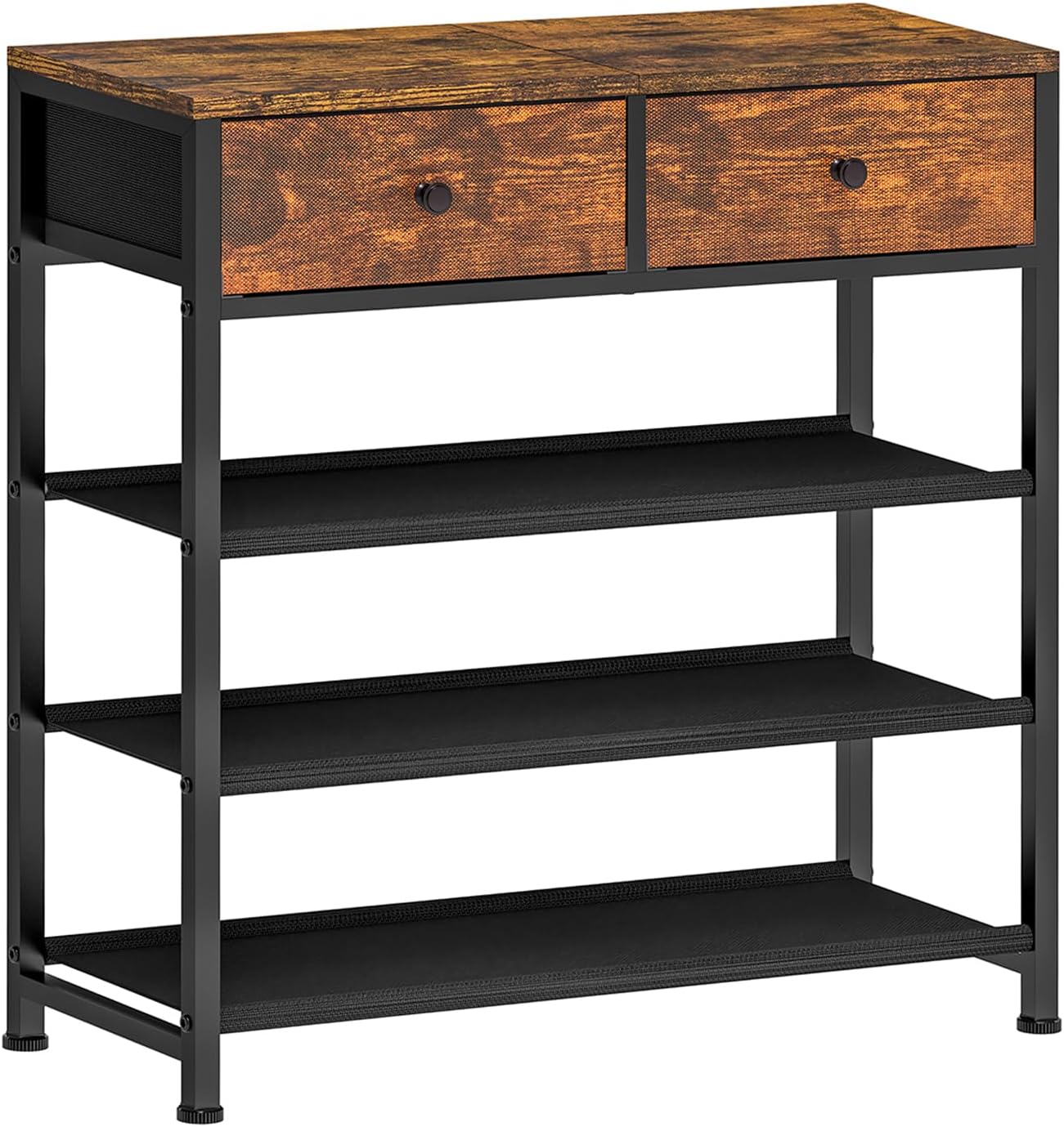 4 Tier Shoe Storage Organizer with Drawers for Small Spaces