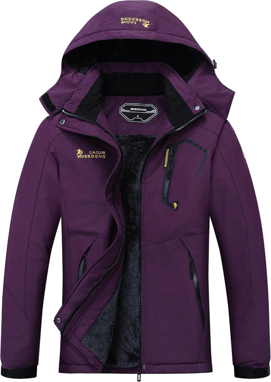 MOERDENG Women's Waterproof Ski Jacket for Winter Sports