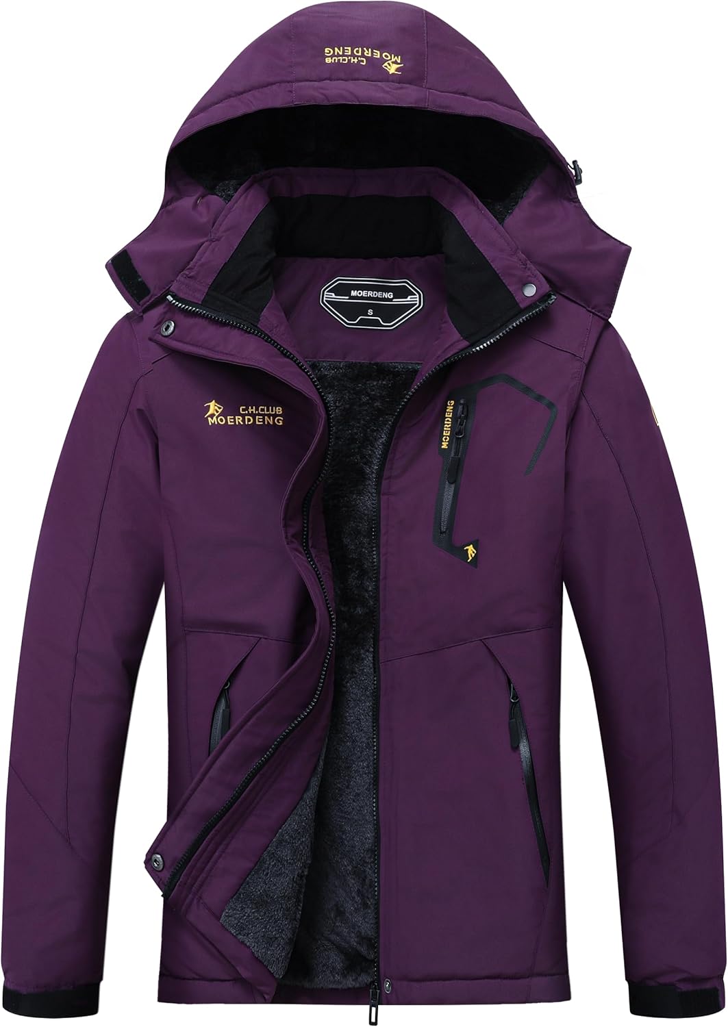MOERDENG Women's Waterproof Ski Jacket for Winter Sports