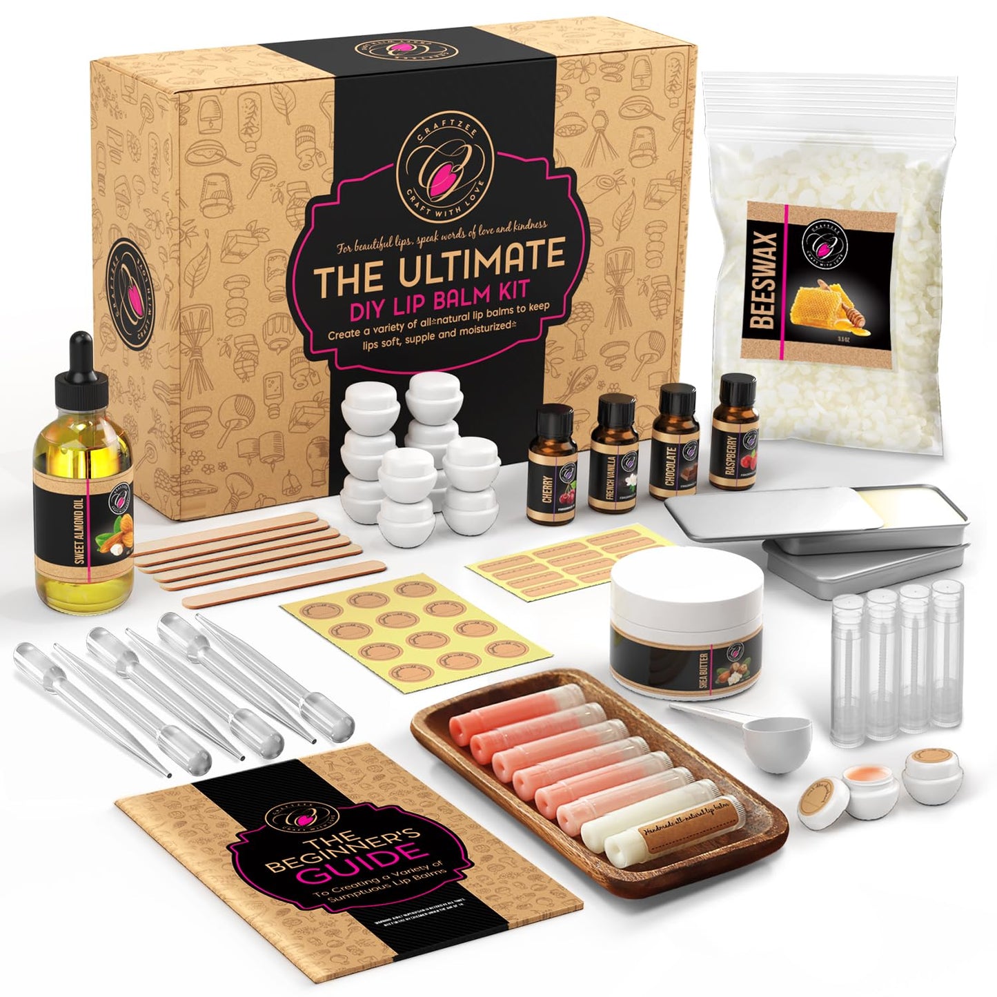 CraftZee PREMIUM Lip Balm Making Kit for DIY Spa Fun