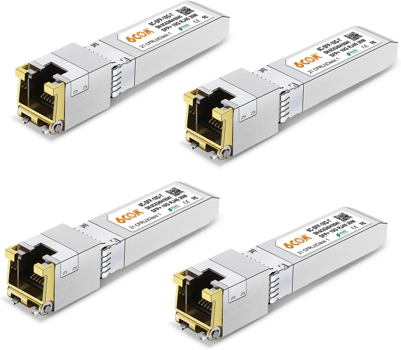 4Pack 10GBase-T SFP+ Transceiver for High-Speed Networking