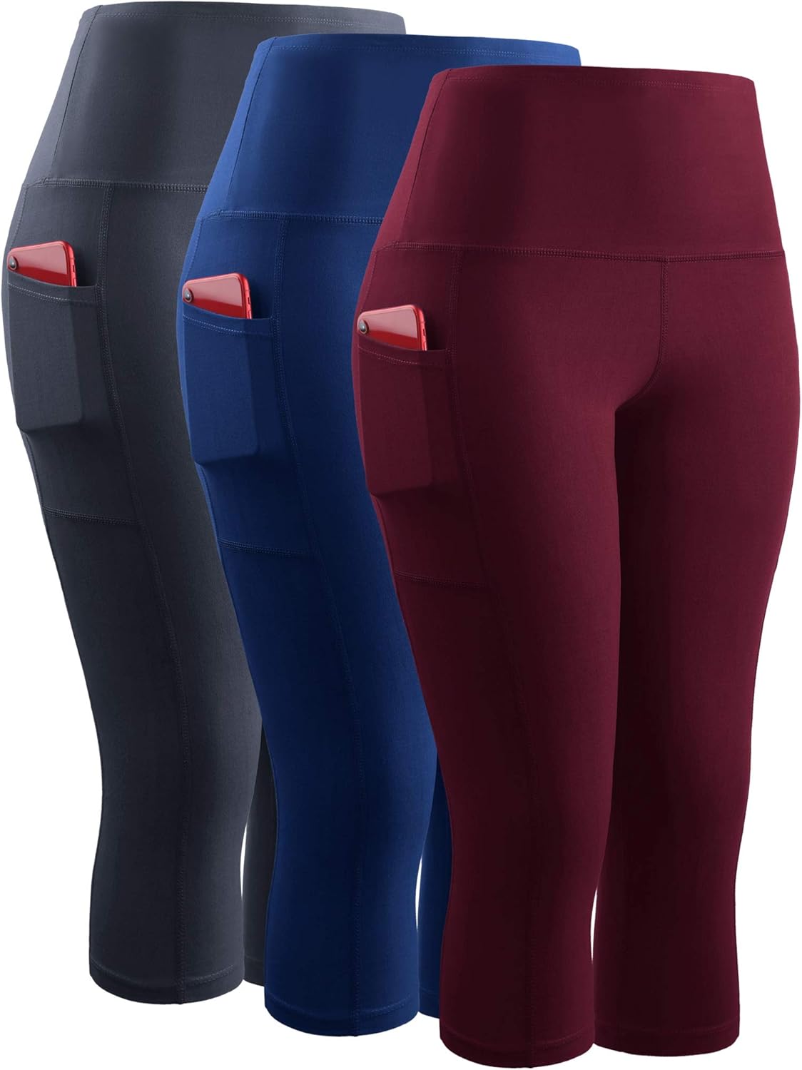 NELEUS Women's Yoga Running Capris for Tummy Control Comfort