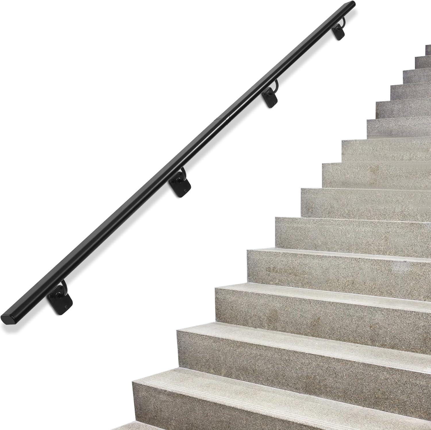 Industrial Stair Handrail Wall-Mounted for Indoor & Outdoor Use