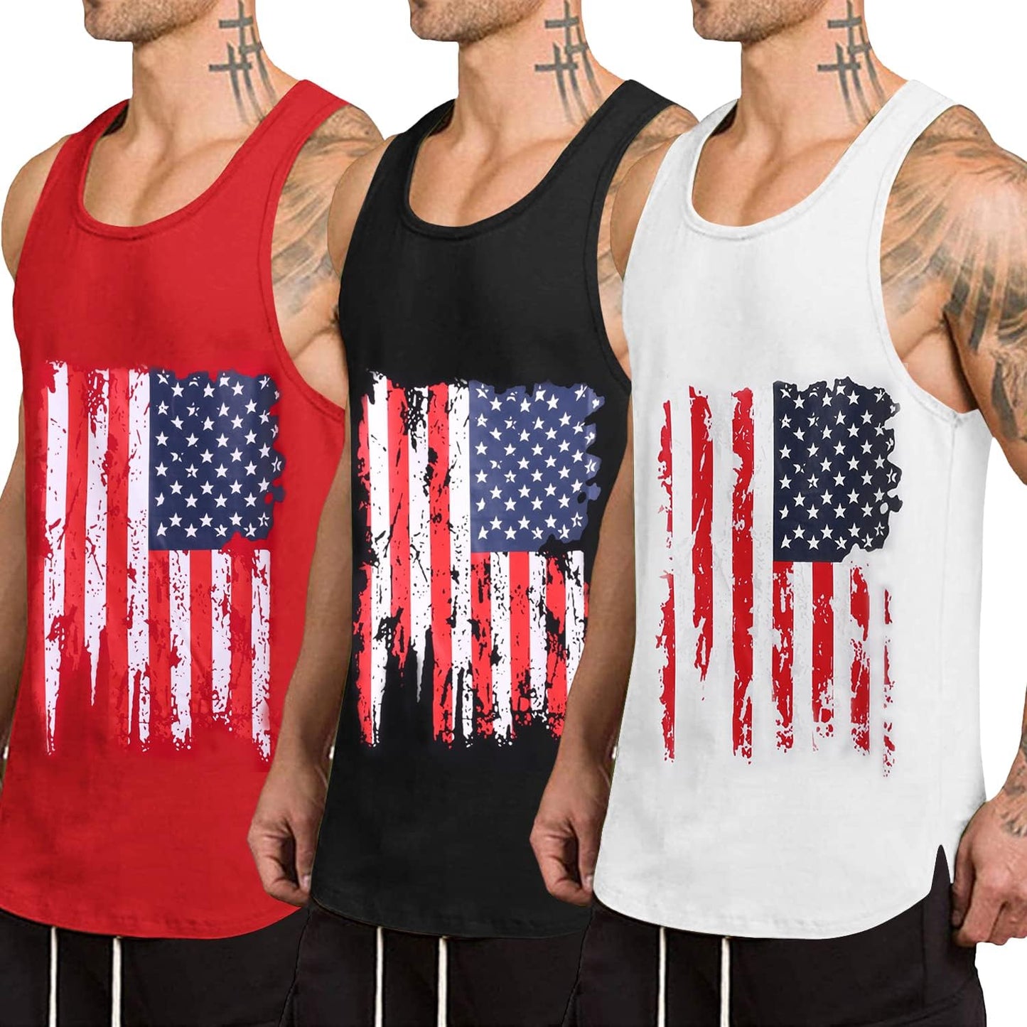 COOFANDY Men's Quick Dry Workout Tank Top 3 Pack for Fitness