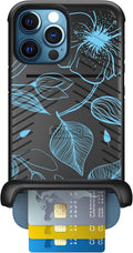 iPhone 12 Pro Max Card Case Blue Hibiscus - Wingmate Wallet