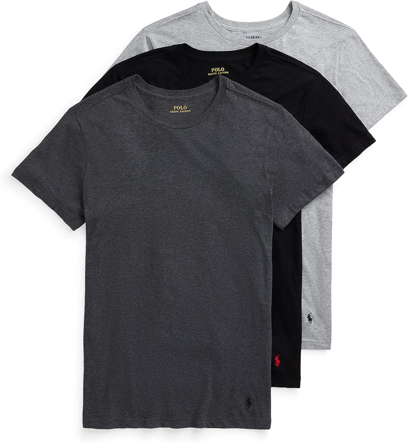 POLO Ralph Lauren Men's Slim Fit Cotton Crew Undershirts 3 Pack
