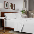 100% Cotton Percale Sheet Set Full White - Cooling 4 Piece Set