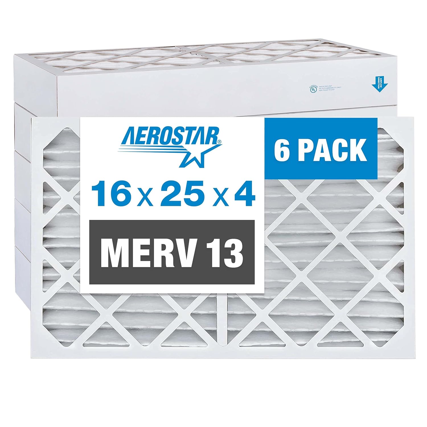 Aerostar 16x25x4 MERV 13 Filters for Cleaner Air Quality