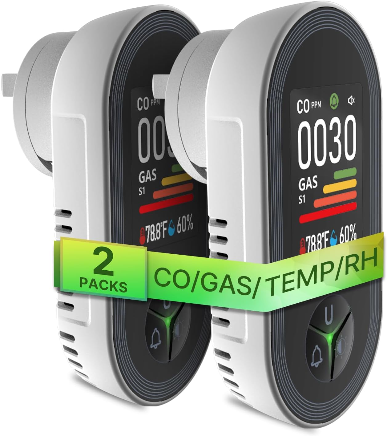 MOES 4-in-1 Carbon Monoxide & Gas Detector with Alerts