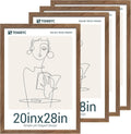 20x28 Picture Frame 4 Pack - Brown Walnut Wood Poster Frames
