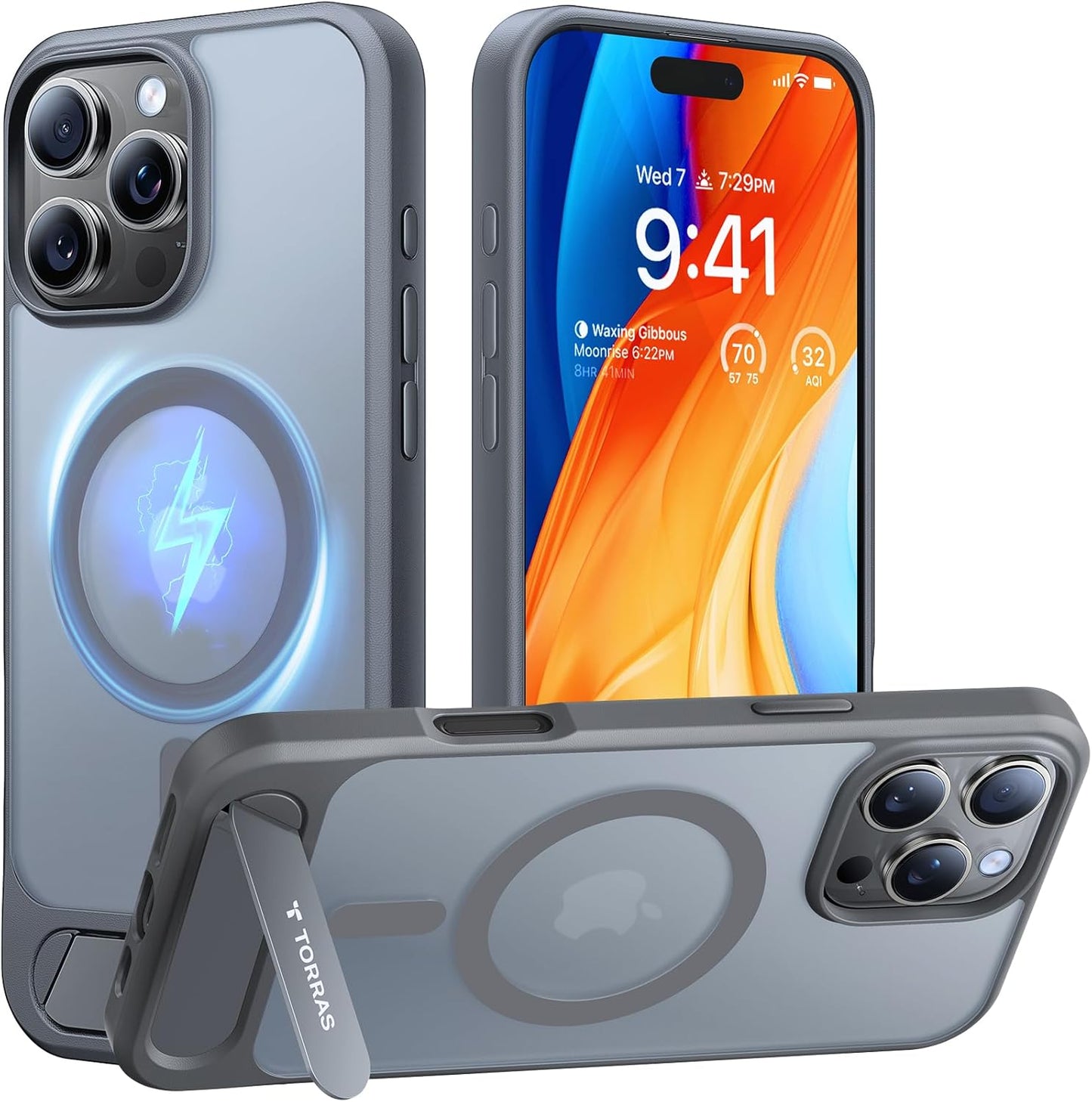 TORRAS iPhone 16 Pro Max Case with Strong Magnetic Kickstand