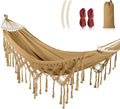 Backyard Hammock with Tassels Canvas Bohemian Style - Strong 500lbs
