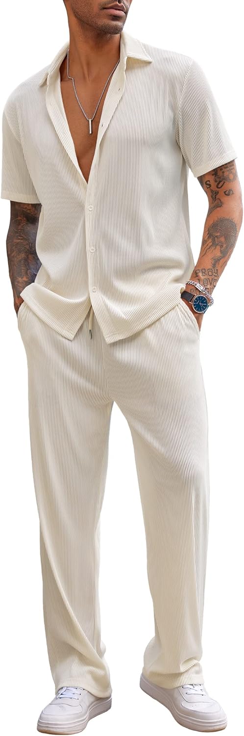 COOFANDY Men's 2 Piece Outfit for Casual Summer Style